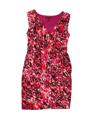 COAST Womens Abstract Pattern Sleeveless Sheath Dress UK 14 Large Pink FM13 - Image 1 of 3