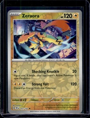 Zeraora SV05: Temporal Forces Pokémon 057/162 Reverse Holo NM+ - Image 1 of 2