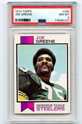 1973 Topps Football Joe Greene #280 Pittsburgh Steelers PSA 8 NM-MT - Image 1 of 2
