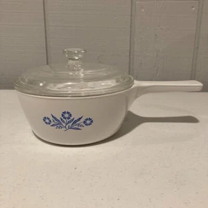 Corning Ware CORNFLOWER BLUE P-82-B Sauce Pan Menuette with P-81-C PYREX LID - Bild 1 von 8