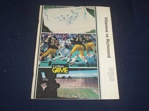 1980 SEP 13 VILLANOVA UNIVERSITY VS UNIV OF RICHMOND FOOTBALL PROGRAM - ST 4879U - Picture 1 of 2