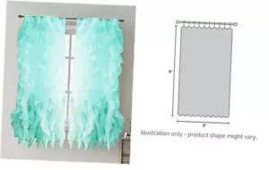 SHRPNL-63-SEA-2PK Sheer Voile Vertical Ruffled Window Curtain Panel 50" X - Picture 1 of 3