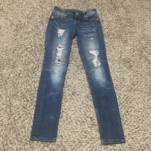 Miss Me Womens Ankle Skinny Jeans Size 24 Distressed Blue - Picture 1 of 6
