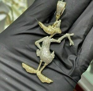 2.90Ct Round Lab Created Diamond Men's Fancy Duck Pendant 14K Yellow Gold Plated