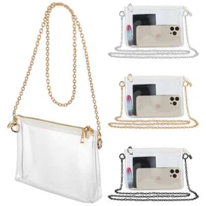 Clear PVC Shoulder Bag Transparent For Women Crossbody Tote Bag Waterproof - Picture 1 of 15