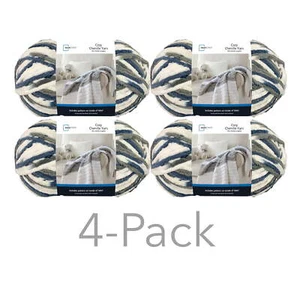 Cozy Chenille Yarn, 220 yd, Multi Blue, 100% Polyester, Super Bulky, Pack of 4 - Picture 1 of 3