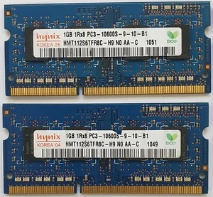Hynix 1GB 1Rx8 PC3 - 10600S Laptop / Netbook Arbeitsspeicher RAM DDR3 - Bild 1 von 2