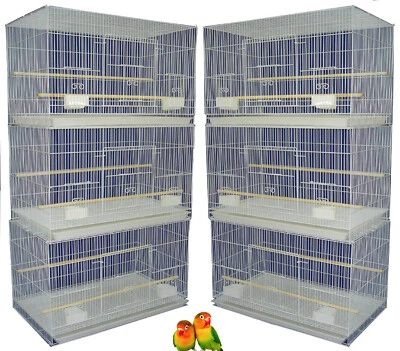 MCAGE Lot of 6 Aviary Canaries Budgies Aviaries Breeding Flight Bird Cages 24x16x16"H