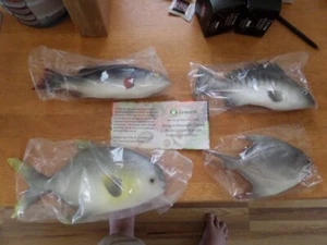 đŸ†•Gresorth 4 PCS-Artificial Mixed Fish Wall Hanging- Bass/Pomfret/Snapper/Permit - Picture 1 of 6