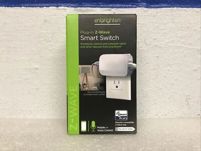 Enbrighten Z WAVE Plug-In Dual Outlet Smart Switch ZW4106 New And Sealed - Image 1 of 4
