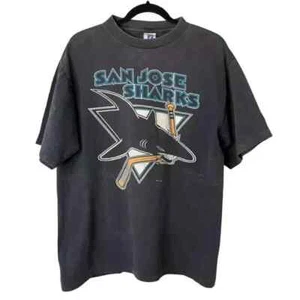 1991 San Jose Sharks T-shirt Black Color Reprint SHirt AN44691 - Picture 1 of 2