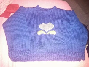 Handmade Brussels Capital Flag Blue Sweater For Child Size 6 - Picture 1 of 1