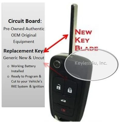 keyless entry remote fits Chevrolet 2016 16 Equinox control new flip key keyfob - Image 1 of 2