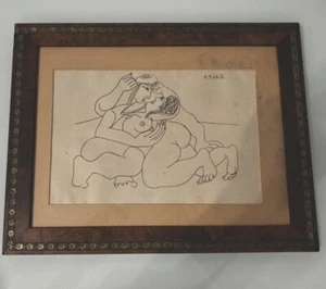 376 PABLO PICASSO: LITHOGRAPHIE EROTISCHER DRUCK - SATIRE - ORIGINAL 60er Jahre - Bild 1 von 3