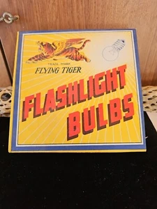 Vintage FLYING TIGER Flashlight Bulbs Red Phenomenal Graphics 100cnt NOS - Picture 1 of 19