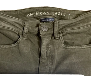 American Eagle Next Level Stretch Size 2 Denim Jegging Dark Olive Green 26-28 W - Picture 1 of 8