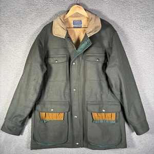 Pendleton Outdoorsman Jacket Wool Mackinaw Green Thinsulate Hunting VTG Mens M - Picture 1 of 13