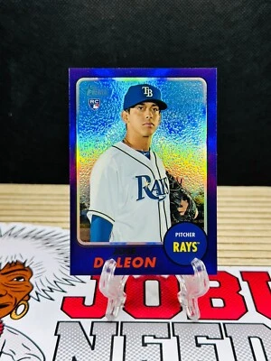 2017 Topps Heritage Purple Chrome #THC642 Jose DeLeon Tampa Bay Rays RC - Image 1 of 2