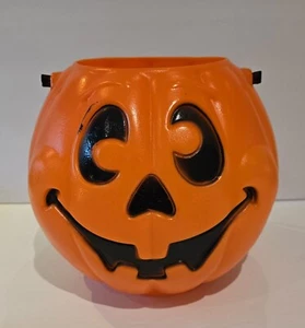 1997 Grand Venture Pumpkin Jack-O-Lantern Blow Mold Halloween Candy Bucket USA - Picture 1 of 8