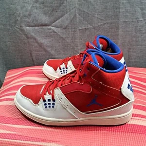 Size 10.5 Nike Air Jordan 1 Flight 23 High Top Shoes Red White 372704-607 Men - Picture 1 of 15