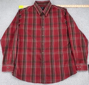 Dockers Men'x XL 17/17 1/2 Red Plaid Button Down Shirt Long Sleeves - Picture 1 of 10