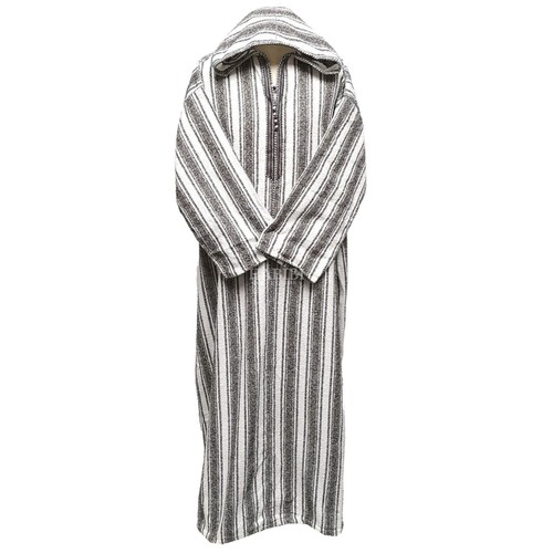 OFF WHITE SPESSA E CALDA lana invernale marocchina con cappuccio thobe jalabiya.jubba.thobe.taglia 60