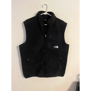 The North Face Mens Fleece Full Zip Vest Jacket Embroidered Logo Black XL - Picture 1 of 6