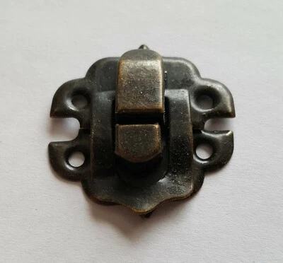 Decorative BROWN Hasp Cabinet Lock Latch Clasp Wooden Box Chest Lid FREE SCREWS - Image 1 of 4