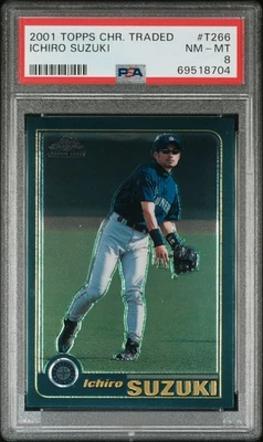 Ichiro Suzuki RC Rookie 2001 Topps cromado comercializado #T266 PSA 8 🔥 Foto 1 de 2