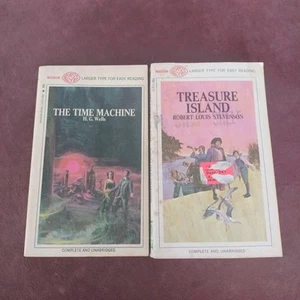 Magnum "Easy Eye" Large Print "Treasure Island" "The Time Machine" 1968 1970 - Picture 1 of 10