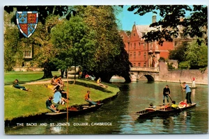 Postcard Cambridge The Backs and St John's College Cambridgeshire England - Picture 1 of 2