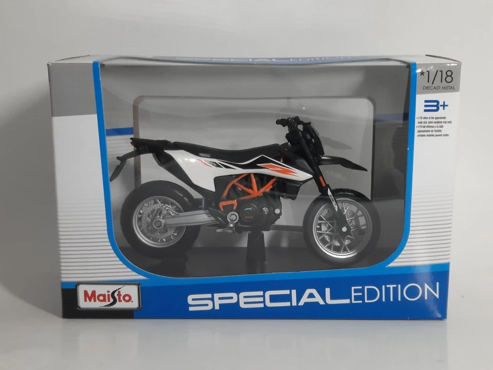 Modellino Statico KTM 690 SMC R Maisto Moto Nero/Bianco Scala 1:18 - Immagine 1 di 1