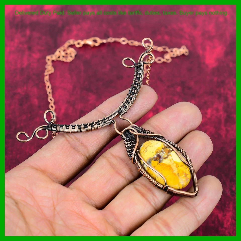 Venta de Halloween Collar de cadena envuelto en alambre de piedras preciosas mookaite brechas de cobre Foto 1 de 1