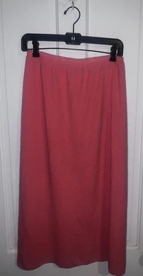 Falda Midi Forrada Rosa Coral Lana Angora Mod Años 60 De Colección Sebastián Italia S M Foto 1 de 4