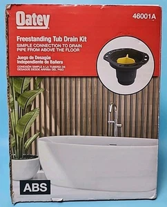 Oatey ABS Freestanding Tub Drain Kit in Black 46001A Simple Connection To Drain - Afbeelding 1 van 5