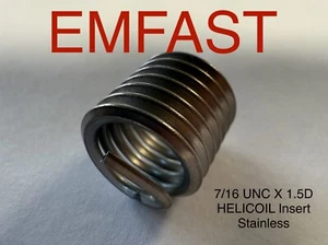 7/16 UNC x 1.5D (16.7MM Long) Genuine helicoil insert wire thread repair UNC - Picture 1 of 4