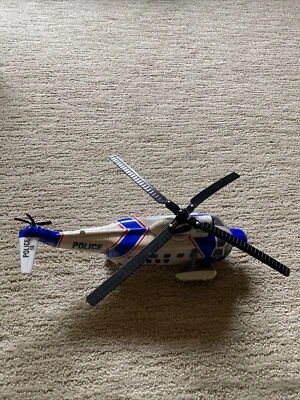1999 POLICE Rescue Helicopter BATTERY OPERATED Sounds USED Funrise - Image 1 of 4