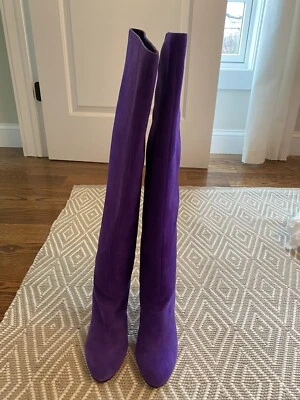 Фиолетовые замшевые сапоги до колена Paul Andrew - Изображение 1 из 4