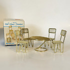 Vtg Heartland Brass Doll House Furniture Dining Room Patio Table & Chairs Set
