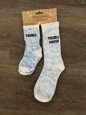 NUEVO CON ETIQUETAS Olive & Kate New York Mommy & Me Calcetines a Juego Trouble Maker Foto 1 de 2