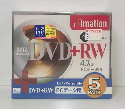 5 pcs pack Imation DVD + RW 4.7Gb 1x-4x discs blank New sealed - Image 1 of 2