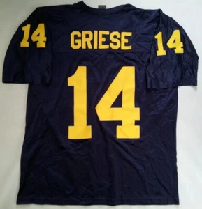 VINTAGE RARE NIKE MICHIGAN WOLVERINES #14 BRIAN GRIESE ALL SEWN JERSEY SIZE XL - Picture 1 of 5