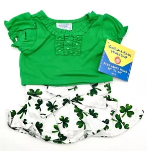 Build-A-Bear grünes Kleeblatt Kleid Outfit St. Patrick’s Day Teddy Kleidung - Bild 1 von 8
