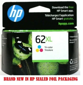 Cartucho de tinta triple color original original original HP 62XL para impresora Envy Officejet - Imagen 1 de 4