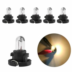 5Pcs T3 Led Bulbs 12V Car Interior Lights Wedge Dashboard Warming Yellow Lamps - Picture 1 of 11