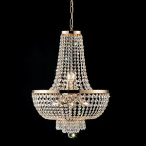 Hängeleuchten Modern Design Mit Kristall Durchsichtig Gold - Picture 1 of 1
