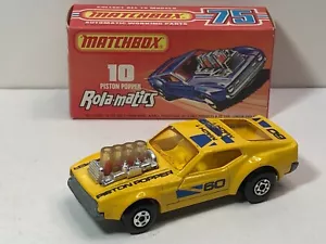 MATCHBOX LESNEY SUPERFAST SF 60 / 10 PISTON POPPER YELLOW w/ WHITE INTERIOR RARE - Picture 1 of 7