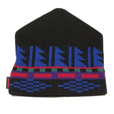 WIGWAM Vintage Gorro Invierno Sombrero Toque Negro Años 90 Multicolor Foto 1 de 4