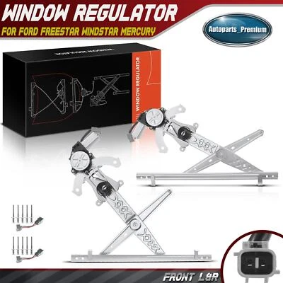 Reguladores de ventana 2 piezas con motor para Ford Freestar Windstar Mercury delanteros diestros y diestros Foto 1 de 4