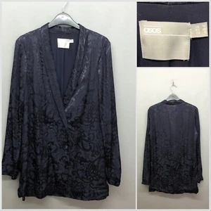 ASOS Women's Dark Navy Textured Double Breasted Blazer Jacket UK 10 EUR 38 - Picture 1 of 13